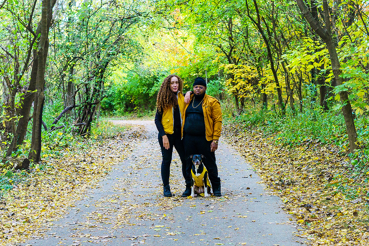 Family, Portraits, Pet, Fall, Leaves, Park