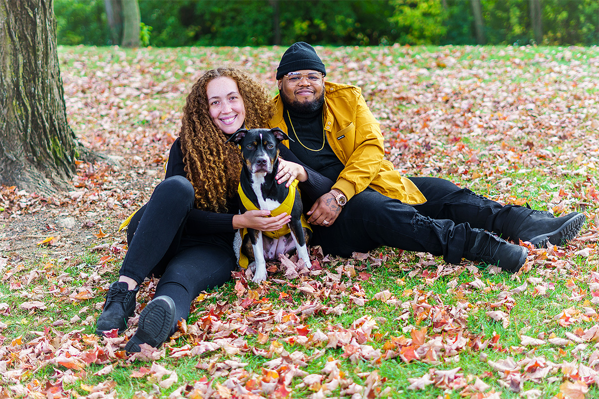 Family, Portraits, Pet, Fall, Leaves, Park