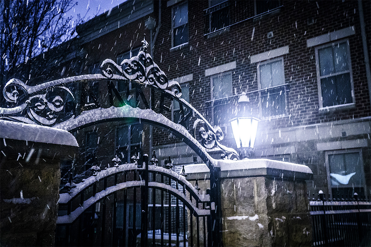 Residential, Snow, Night, Lights