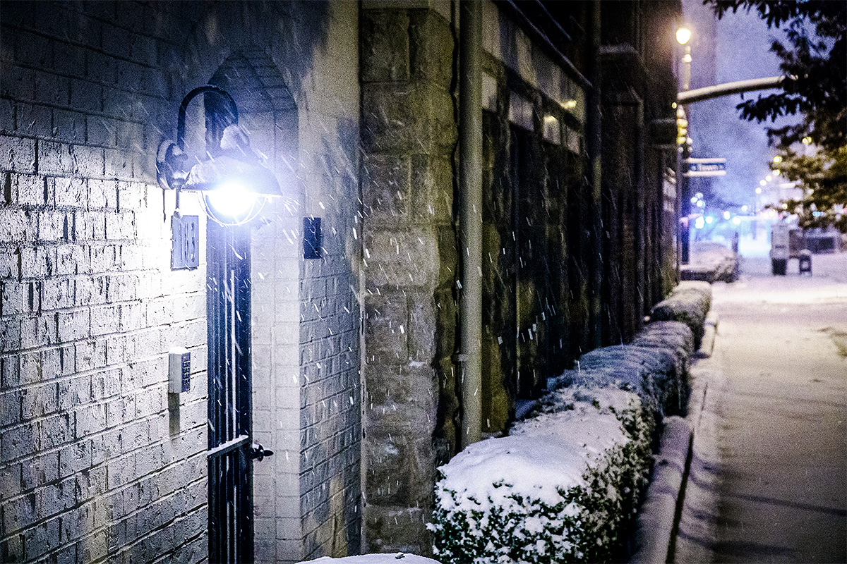 Residential, Snow, Night, Lights