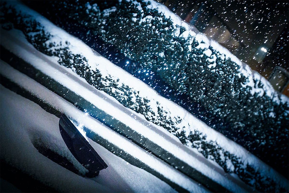 Residential, Snow, Night, Lights